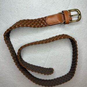 Braided Leather Belt in Brown Boho Western Belt Casual Adjustable Gold Buckle